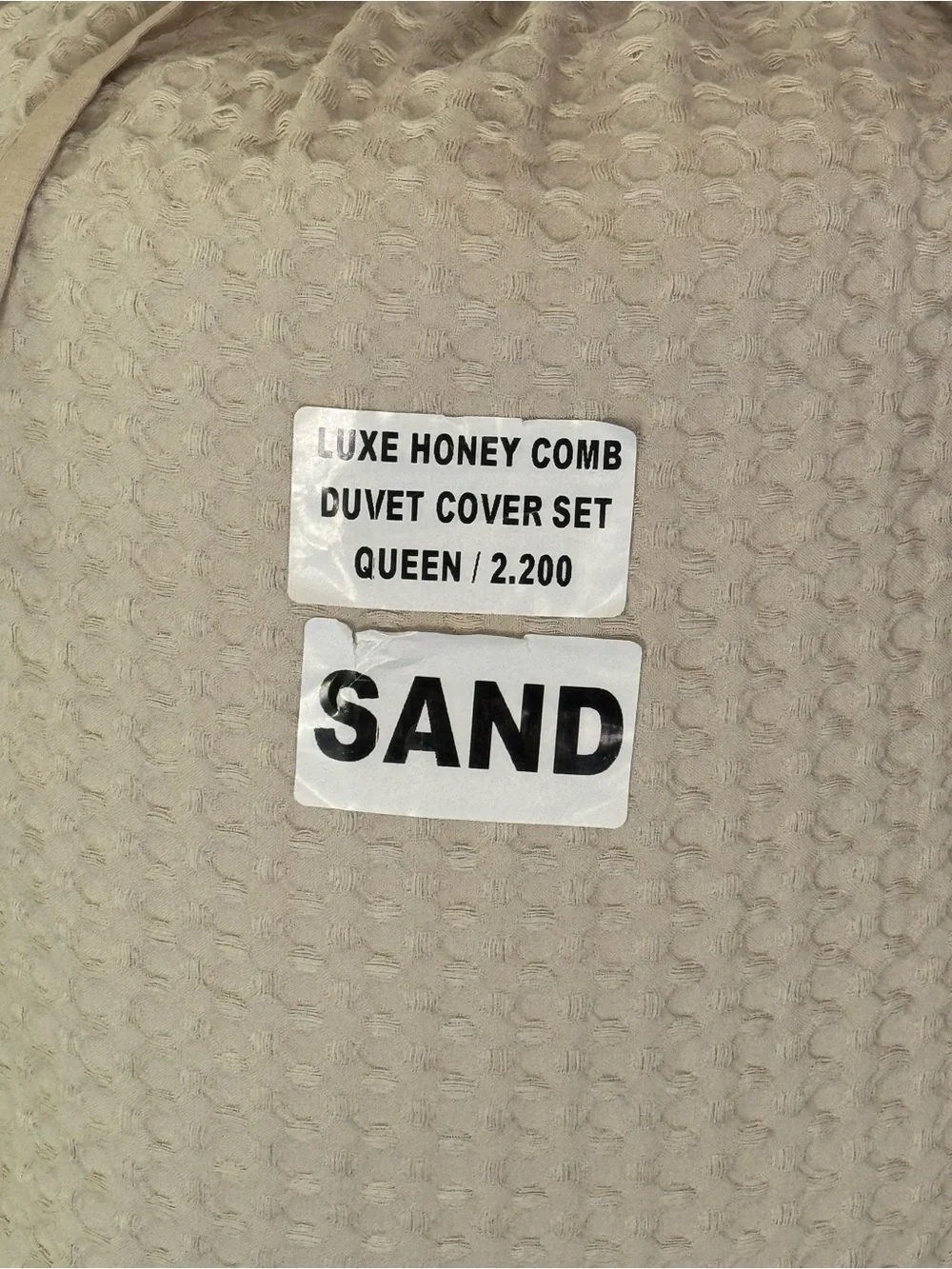 Quince Organic Luxe Honeycomb Duvet Cover Set Full/Queen | Sand | Cotton